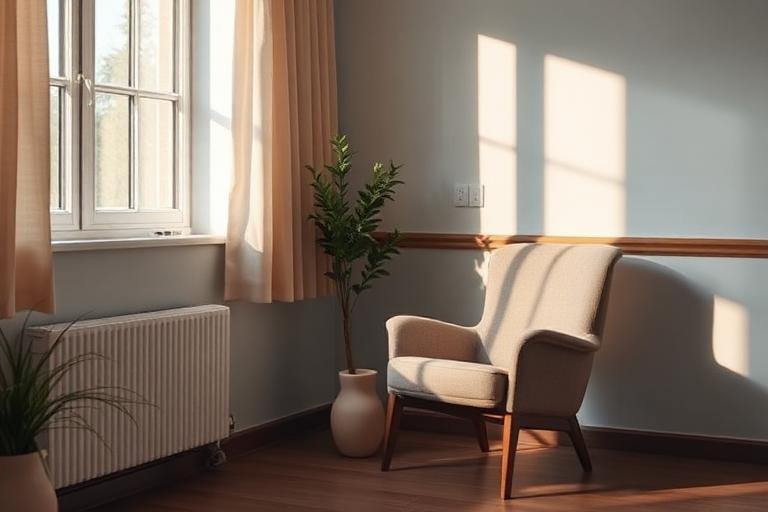 Calm interior of a modern elderly care residence.